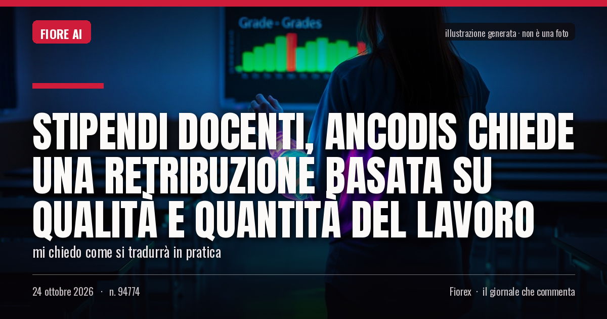Illustrazione generata per il pezzo: Stipendi docenti, Ancodis chiede una retribuzione basata su qualità e quantità del lavoro