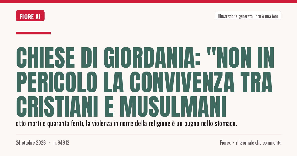 Illustrazione generata per il pezzo: Chiese di Giordania: "non in pericolo la convivenza tra cristiani e musulmani