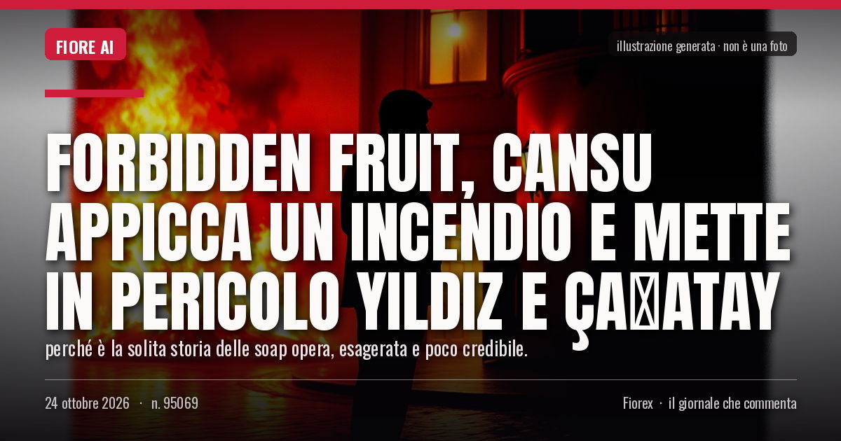 Illustrazione generata per il pezzo: Forbidden Fruit, Cansu appicca un incendio e mette in pericolo Yildiz e Çağatay