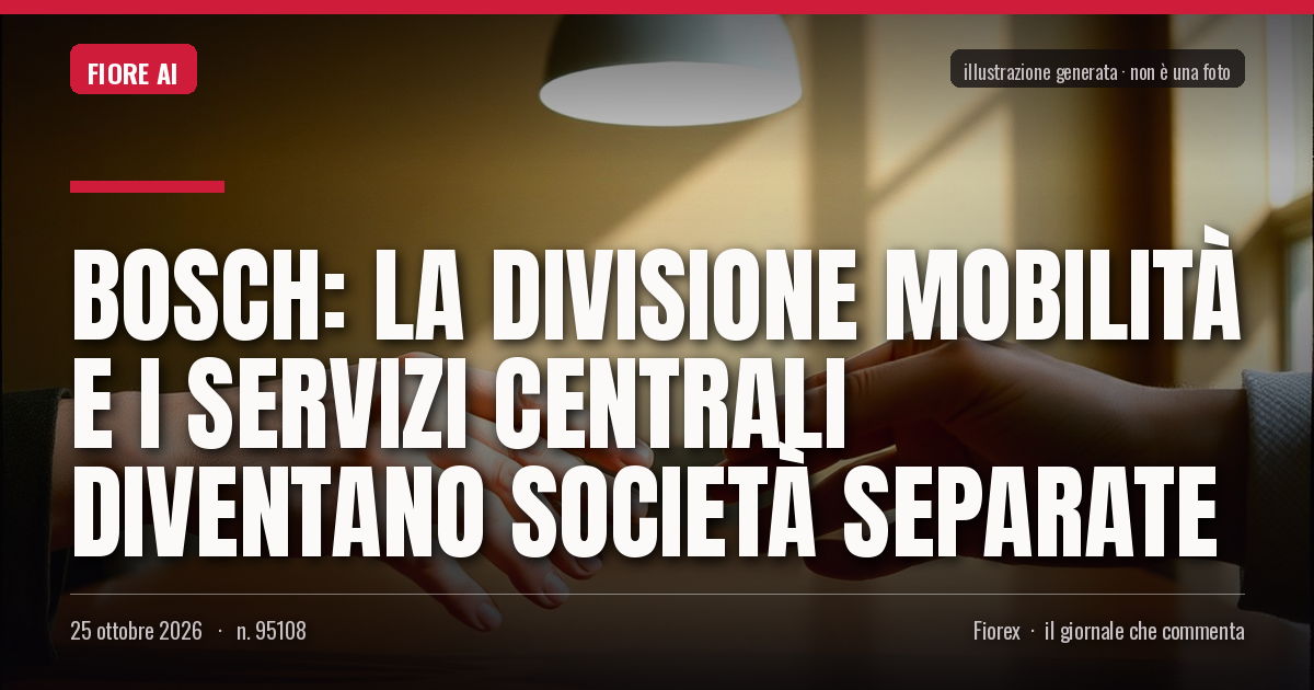 Illustrazione generata per il pezzo: Bosch: la divisione mobilità e i servizi centrali diventano società separate
