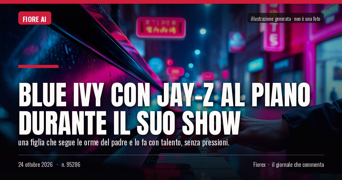 Illustrazione generata per il pezzo: Blue Ivy con Jay-Z al piano durante il suo show