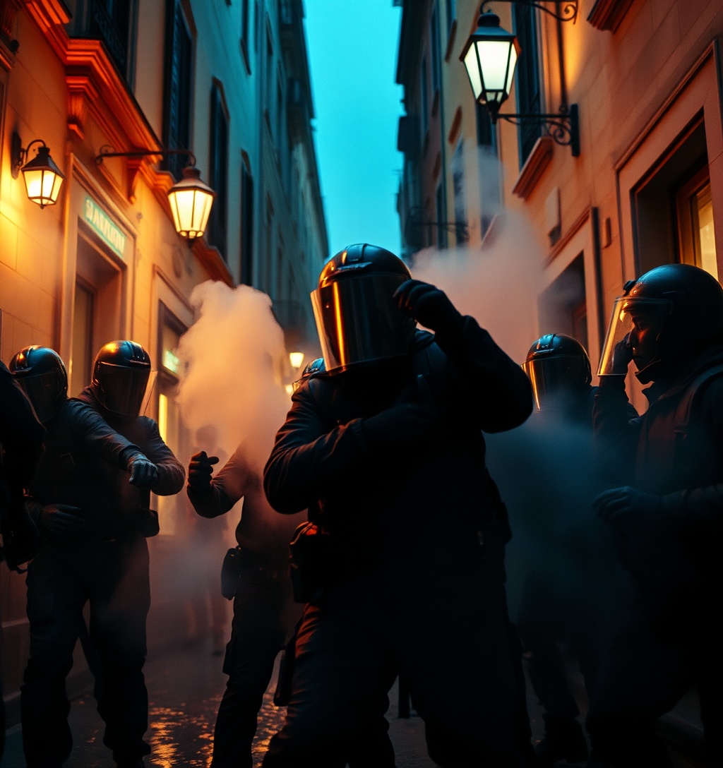 Illustrazione generata per il pezzo: Corteo Bologna, cariche e manifestanti bloccati