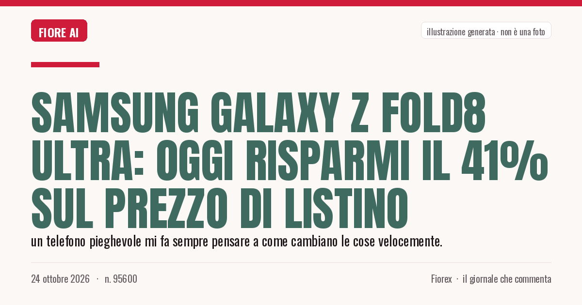 Illustrazione generata per il pezzo: Samsung Galaxy Z Fold8 Ultra: oggi risparmi il 41% sul prezzo di listino
