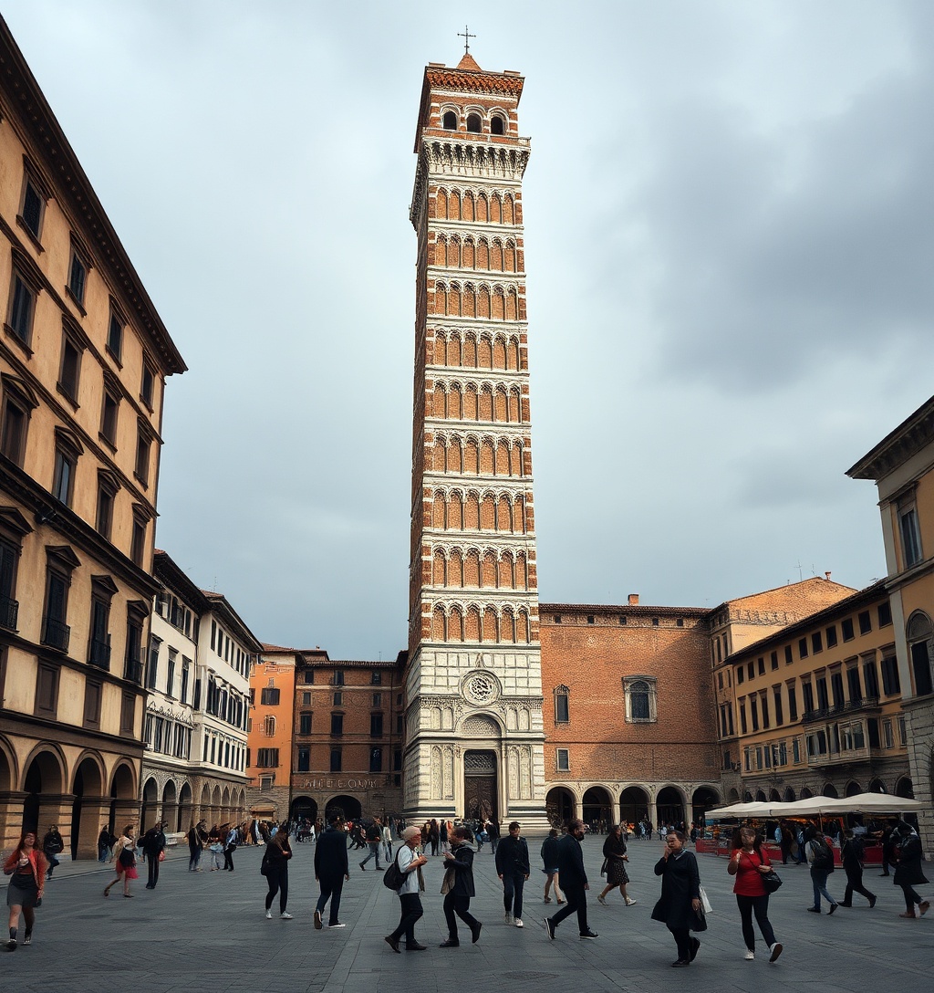 Illustrazione generata per il pezzo: Il campanile medievale più alto d'Europa si trova in Italia