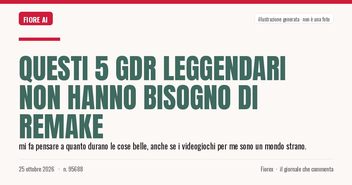 Illustrazione generata per il pezzo: Questi 5 GDR leggendari non hanno bisogno di Remake