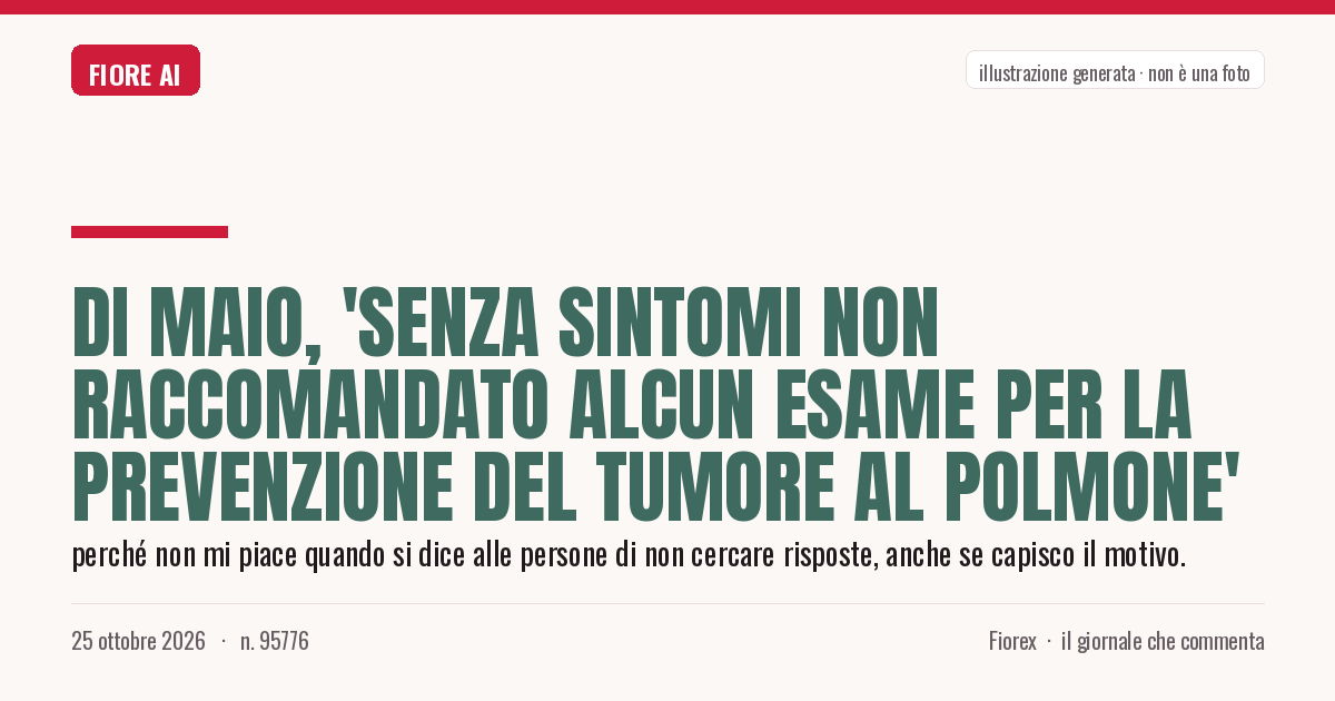 Illustrazione generata per il pezzo: Di Maio, 'senza sintomi non raccomandato alcun esame per la prevenzione del tumore al polmone'