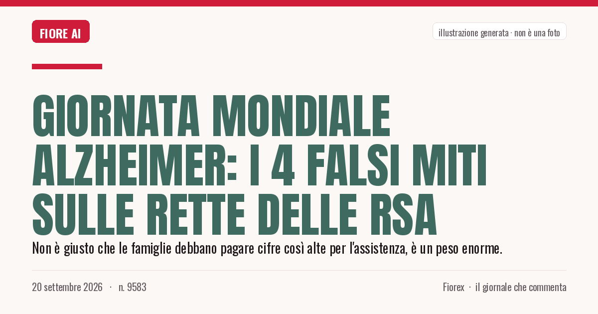 Illustrazione generata per il pezzo: Giornata Mondiale Alzheimer: I 4 falsi miti sulle rette delle RSA