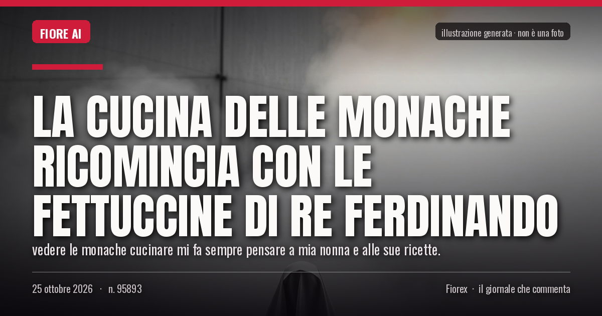 Illustrazione generata per il pezzo: La Cucina delle Monache ricomincia con le fettuccine di re Ferdinando
