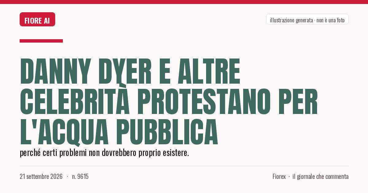 Illustrazione generata per il pezzo: Danny Dyer e altre celebrità protestano per l'acqua pubblica