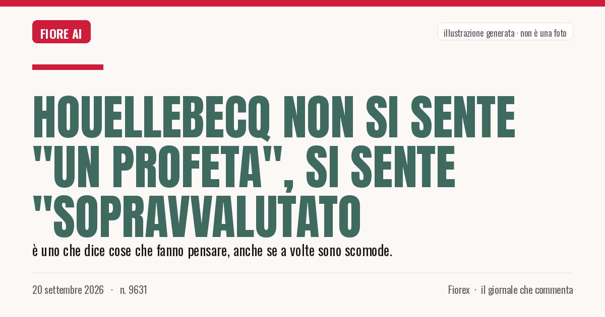 Illustrazione generata per il pezzo: Houellebecq non si sente "un profeta", si sente "sopravvalutato