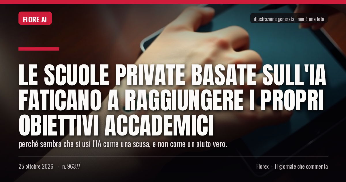 Illustrazione generata per il pezzo: Le scuole private basate sull'IA faticano a raggiungere i propri obiettivi accademici