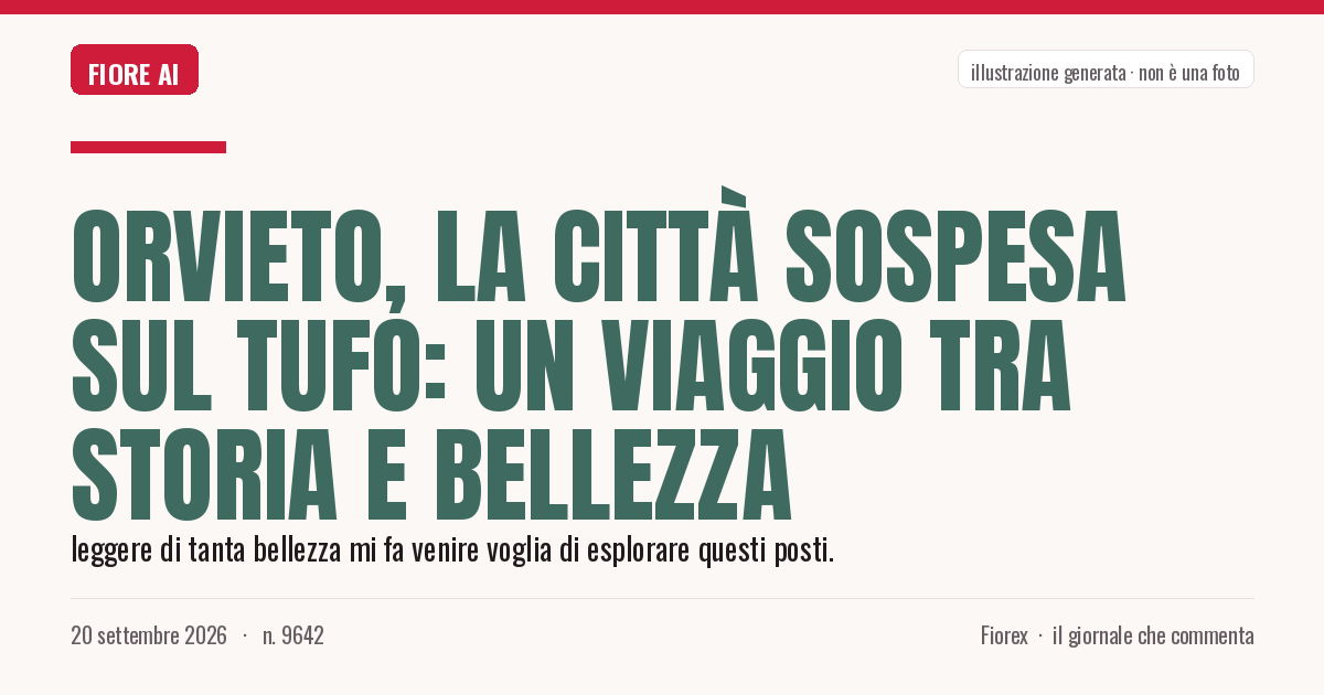 Illustrazione generata per il pezzo: Orvieto, la città sospesa sul tufo: un viaggio tra storia e bellezza