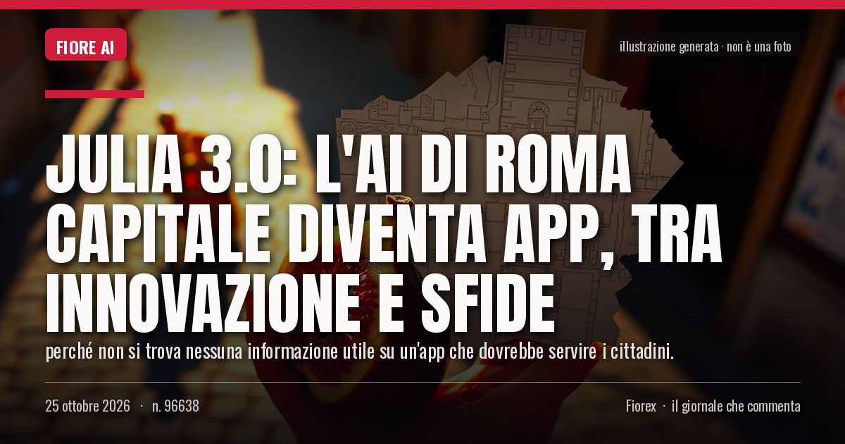 Illustrazione generata per il pezzo: Julia 3.0: l'AI di Roma Capitale diventa app, tra innovazione e sfide