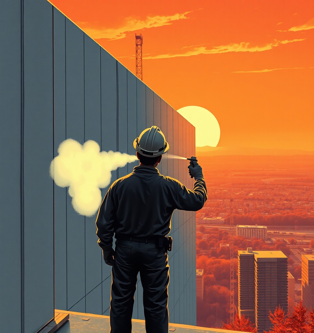 Illustrazione generata per il pezzo: La vernice grigia dei data center