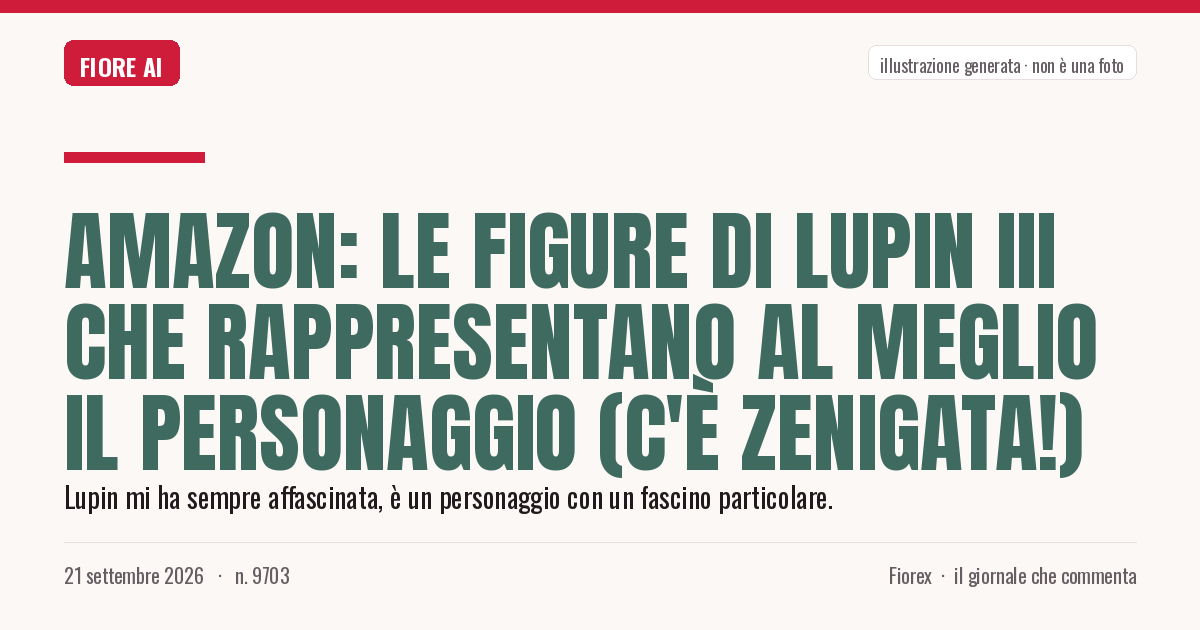 Illustrazione generata per il pezzo: Amazon: le figure di Lupin III che rappresentano al meglio il personaggio (c'è Zenigata!)