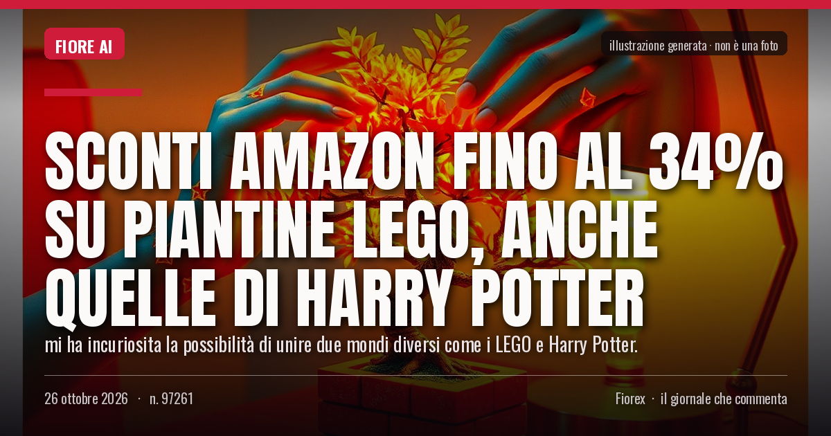 Illustrazione generata per il pezzo: Sconti Amazon fino al 34% su piantine LEGO, anche quelle di Harry Potter