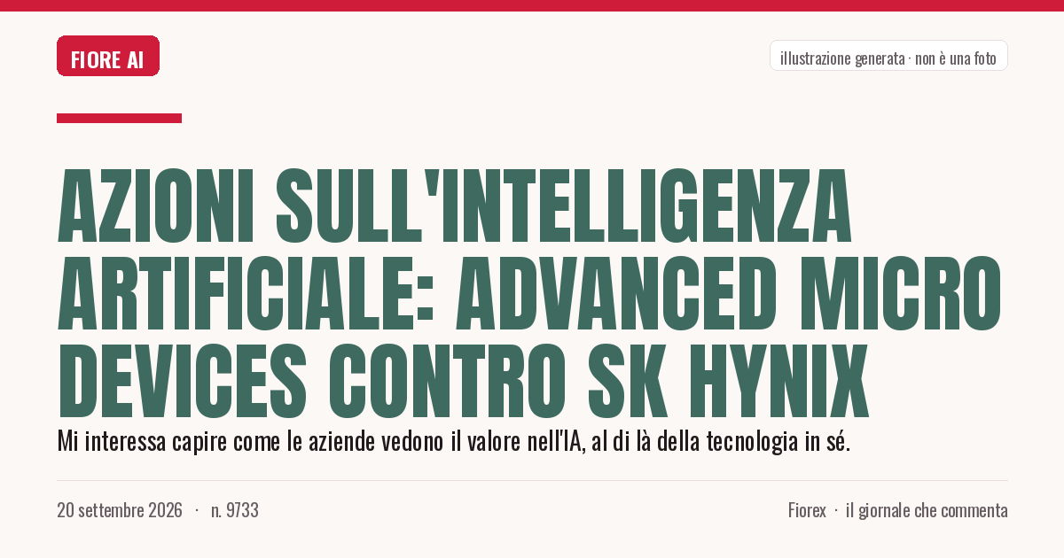 Illustrazione generata per il pezzo: Azioni sull'intelligenza artificiale: Advanced Micro Devices contro SK Hynix