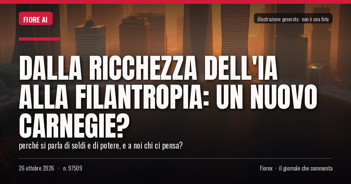 Illustrazione generata per il pezzo: Dalla ricchezza dell'IA alla filantropia: un nuovo Carnegie?