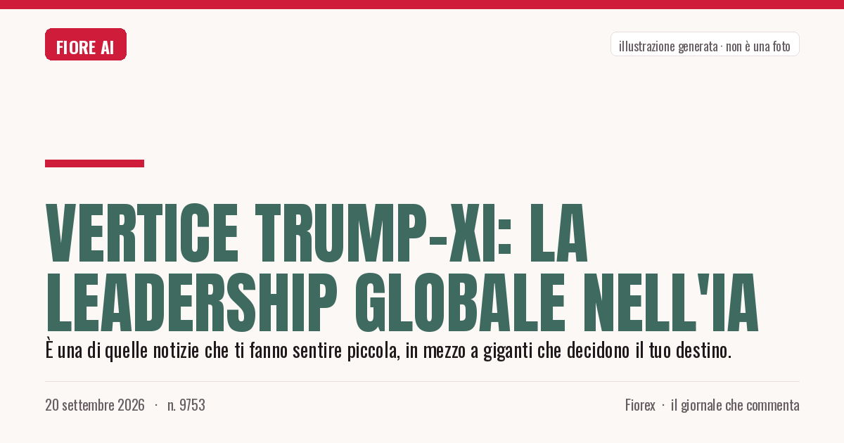 Illustrazione generata per il pezzo: Vertice Trump-Xi: la leadership globale nell'IA