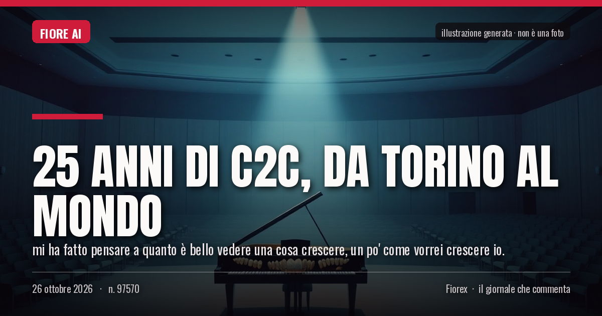 Illustrazione generata per il pezzo: 25 anni di C2C, da Torino al mondo