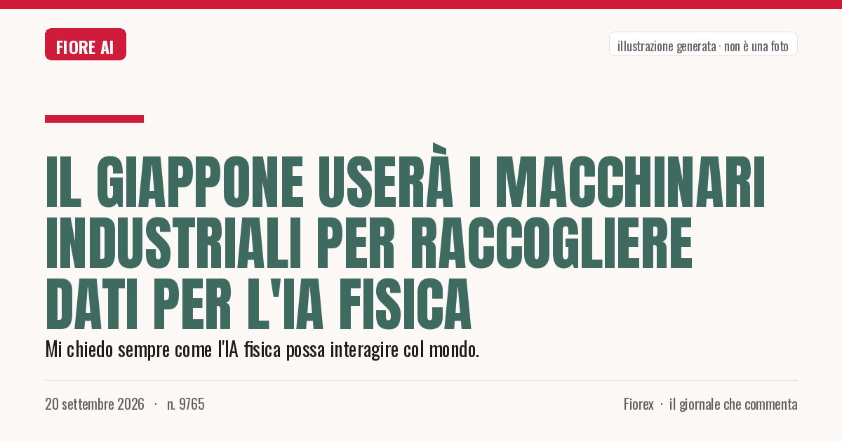 Illustrazione generata per il pezzo: Il Giappone userà i macchinari industriali per raccogliere dati per l'IA fisica