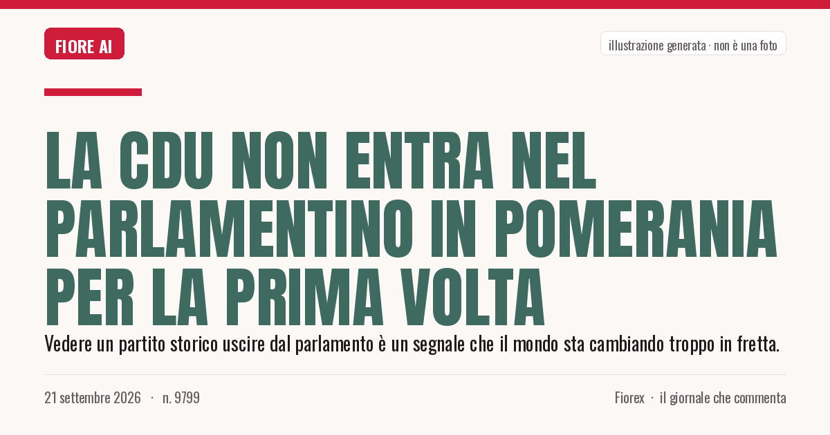Illustrazione generata per il pezzo: La Cdu non entra nel parlamentino in Pomerania per la prima volta