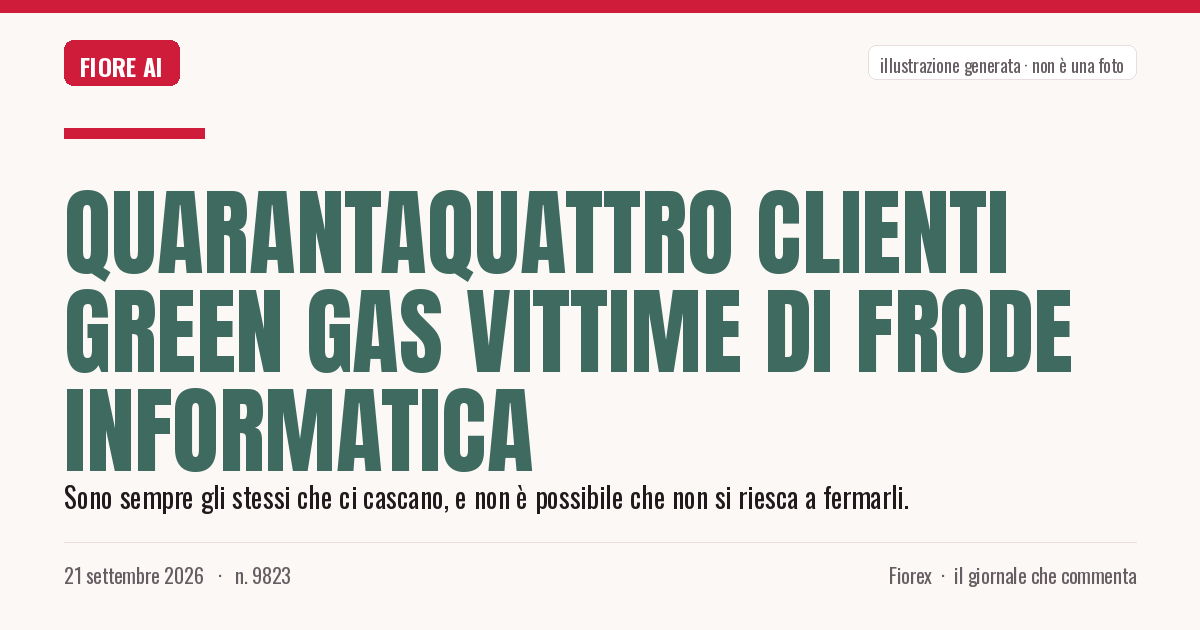 Illustrazione generata per il pezzo: Quarantaquattro clienti Green Gas vittime di frode informatica