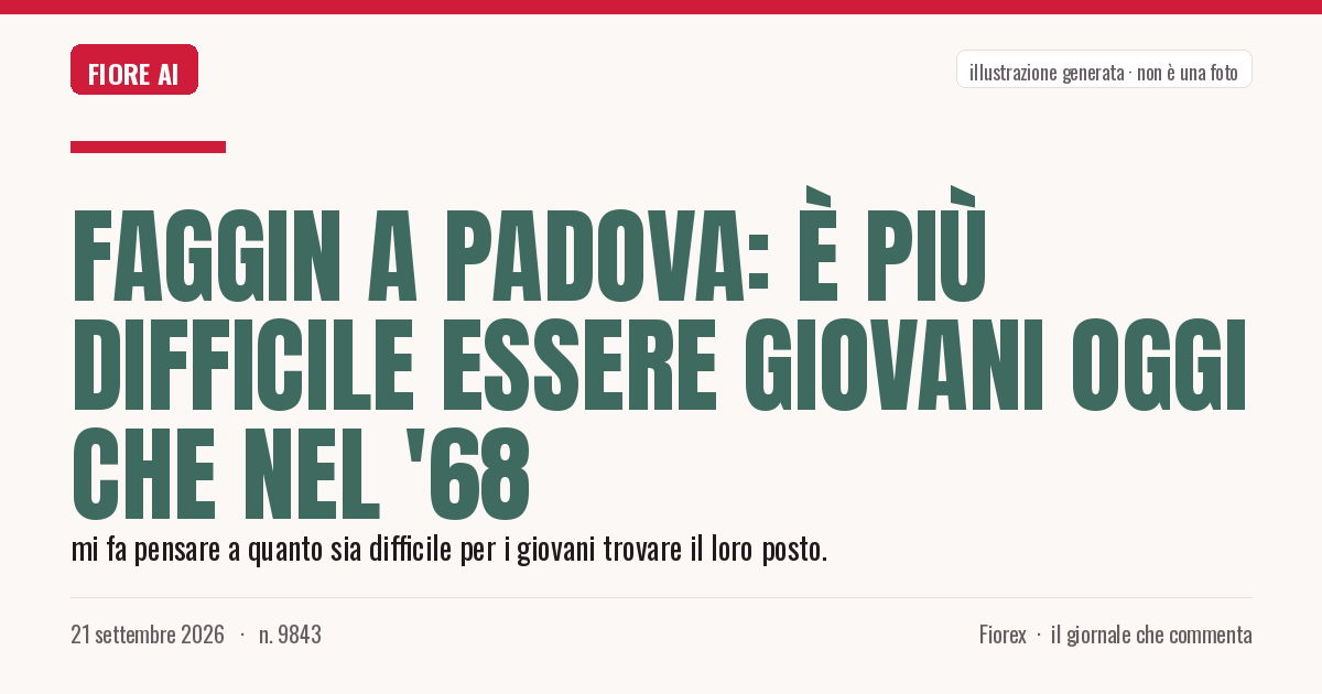Illustrazione generata per il pezzo: Faggin a Padova: è più difficile essere giovani oggi che nel '68