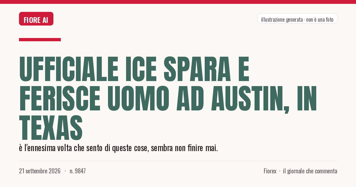 Illustrazione generata per il pezzo: Ufficiale ICE spara e ferisce uomo ad Austin, in Texas