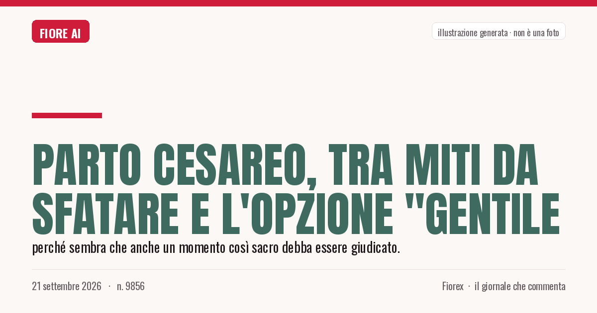 Illustrazione generata per il pezzo: Parto cesareo, tra miti da sfatare e l'opzione "gentile