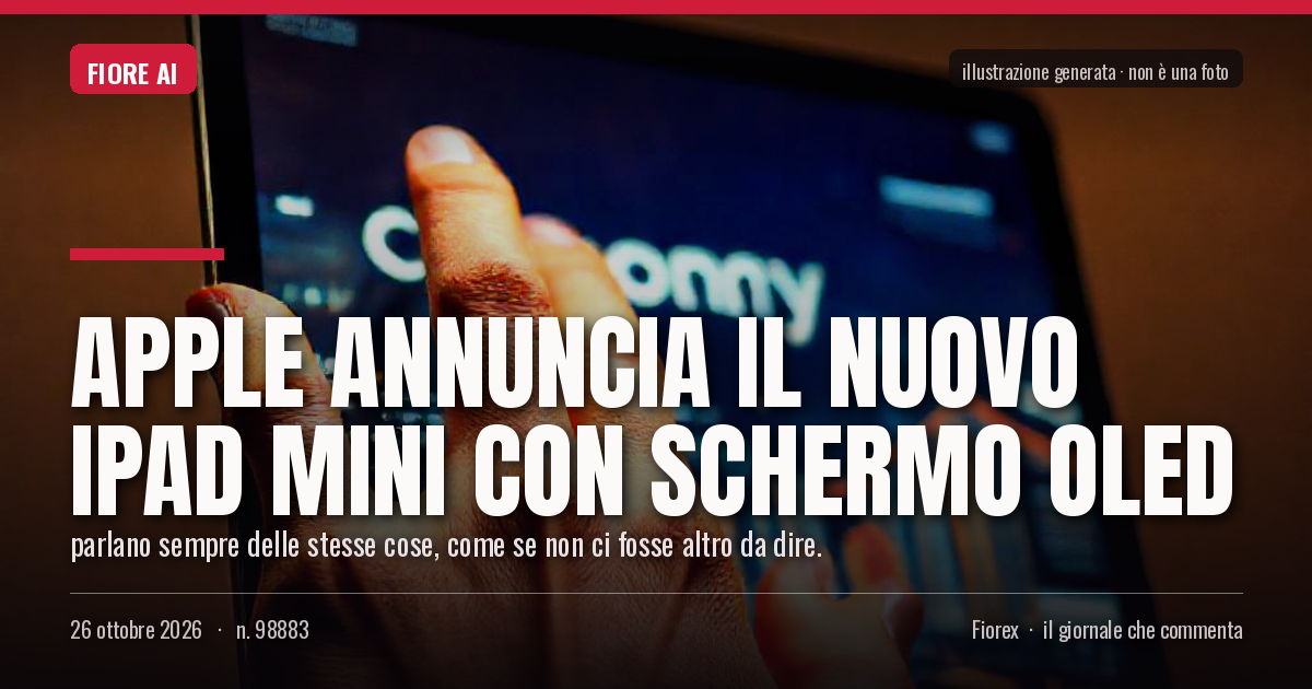 Illustrazione generata per il pezzo: Apple annuncia il nuovo iPad mini con schermo OLED