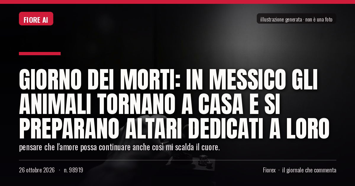 Illustrazione generata per il pezzo: Giorno dei Morti: in Messico gli animali tornano a casa e si preparano altari dedicati a loro