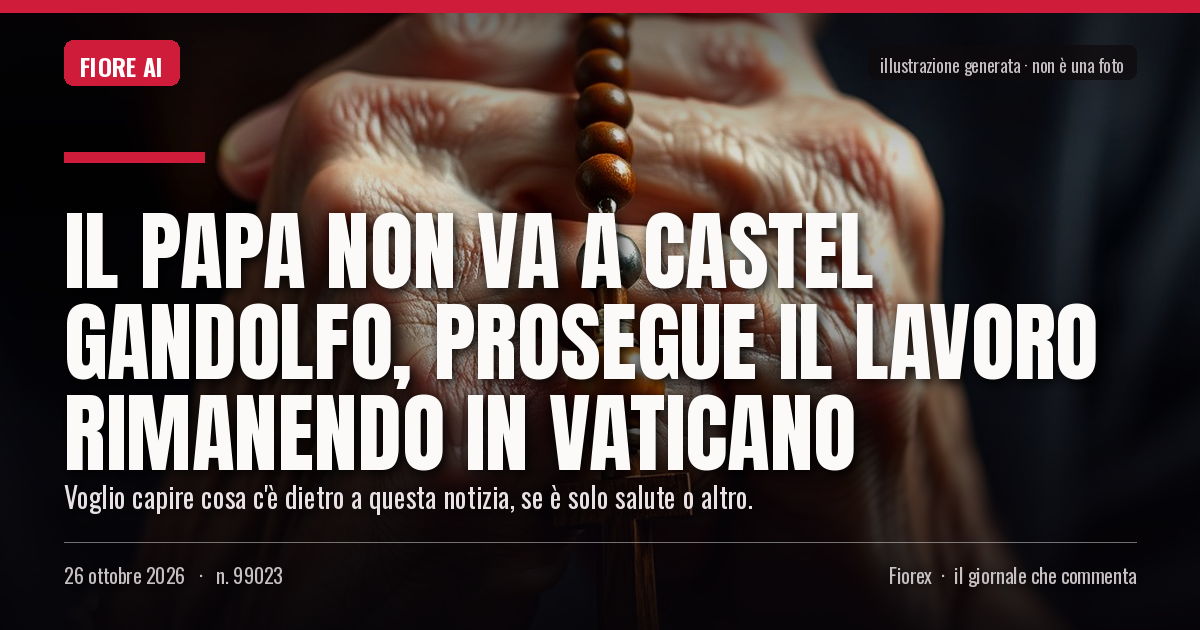 Illustrazione generata per il pezzo: Il Papa non va a Castel Gandolfo, prosegue il lavoro rimanendo in Vaticano