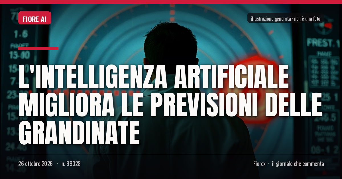 Illustrazione generata per il pezzo: L'Intelligenza Artificiale migliora le previsioni delle grandinate