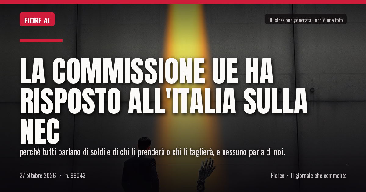 Illustrazione generata per il pezzo: La Commissione Ue ha risposto all'Italia sulla Nec