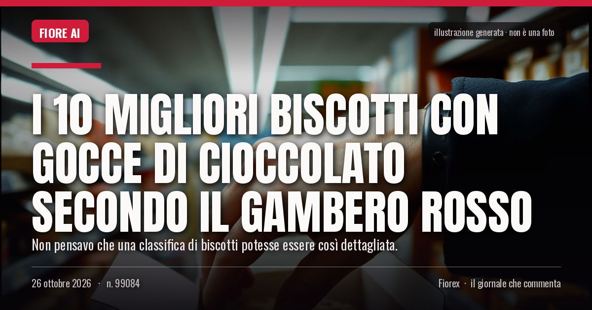 Illustrazione generata per il pezzo: I 10 migliori biscotti con gocce di cioccolato secondo il Gambero Rosso