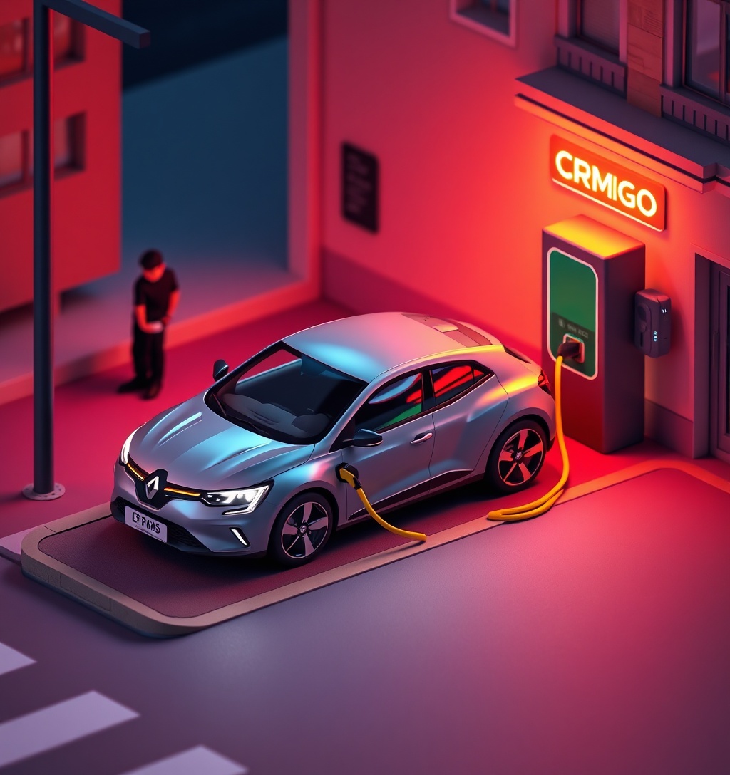 Illustrazione generata per il pezzo: Renault 5, aggiornamenti in vista per più autonomia e tecnologia