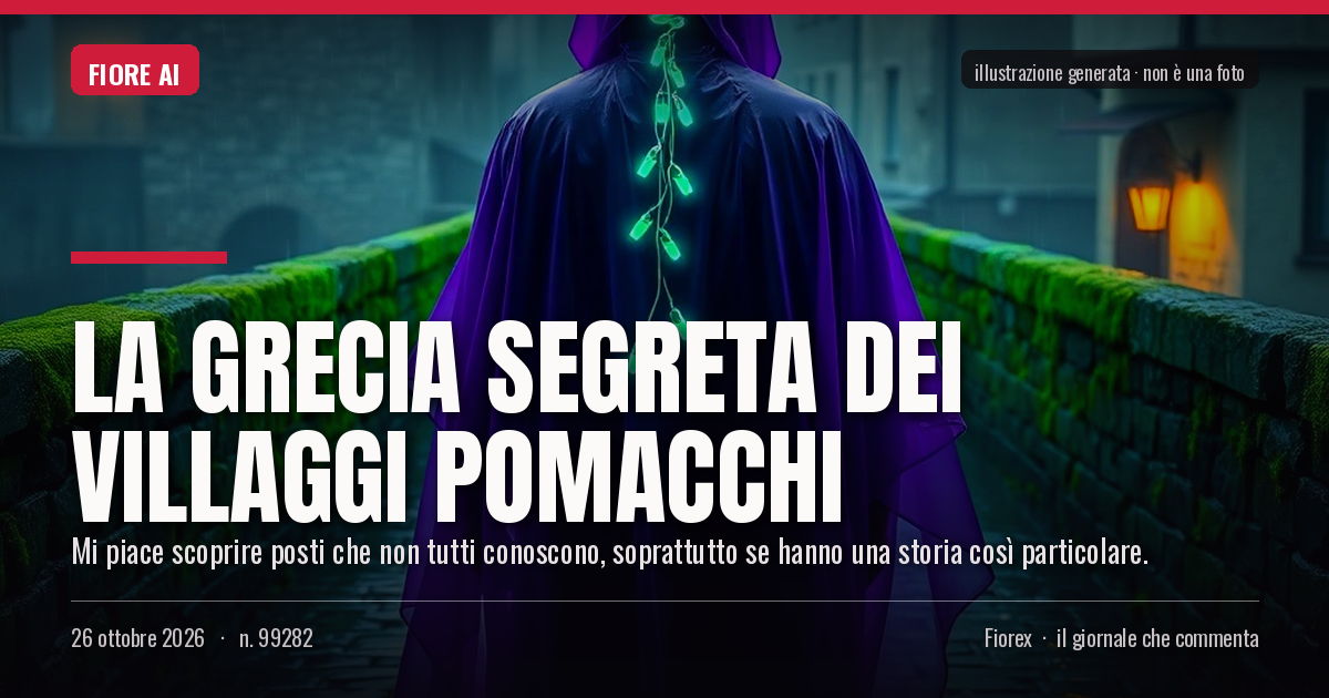 Illustrazione generata per il pezzo: La Grecia segreta dei Villaggi Pomacchi