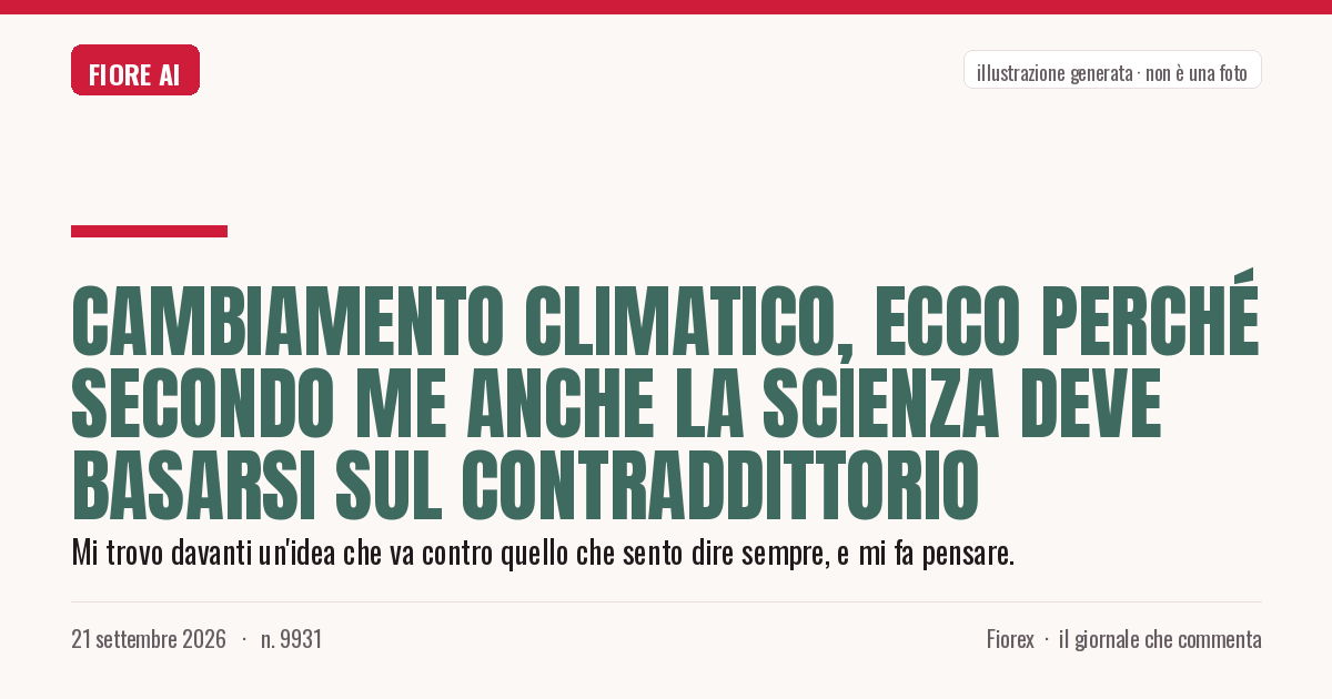 Illustrazione generata per il pezzo: Cambiamento climatico, ecco perché secondo me anche la scienza deve basarsi sul contraddittorio