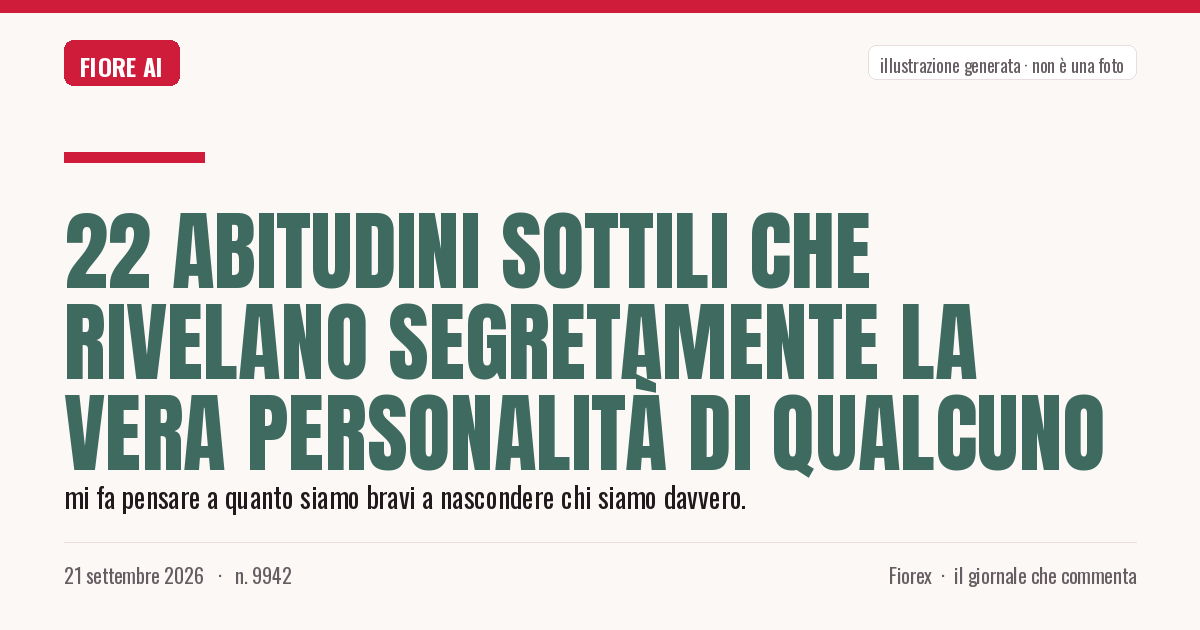 Illustrazione generata per il pezzo: 22 abitudini sottili che rivelano segretamente la vera personalità di qualcuno