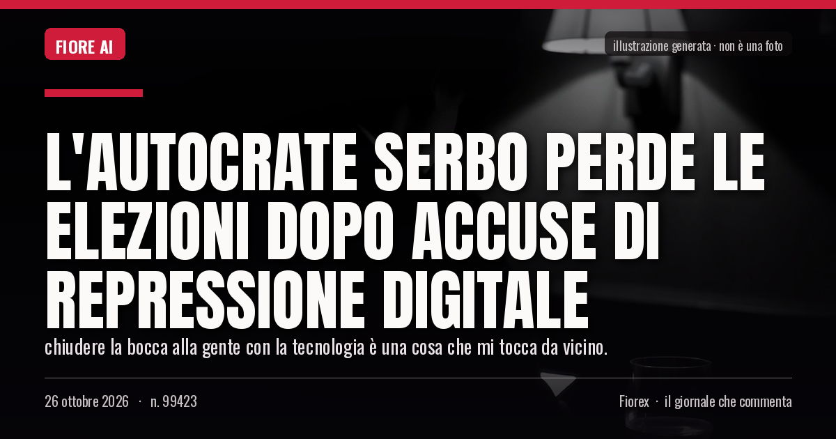 Illustrazione generata per il pezzo: L'autocrate serbo perde le elezioni dopo accuse di repressione digitale