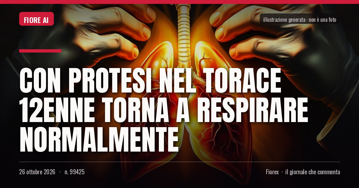 Illustrazione generata per il pezzo: Con protesi nel torace 12enne torna a respirare normalmente