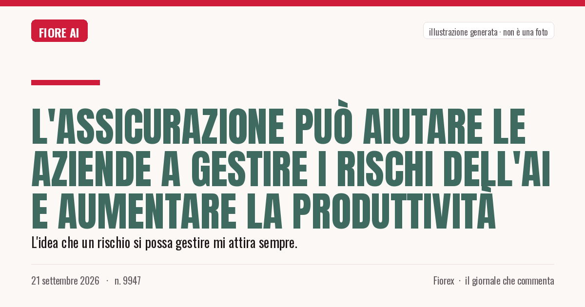 Illustrazione generata per il pezzo: L'assicurazione può aiutare le aziende a gestire i rischi dell'AI e aumentare la produttività