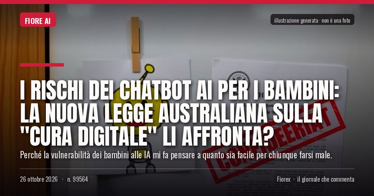 Illustrazione generata per il pezzo: I rischi dei chatbot AI per i bambini: la nuova legge australiana sulla "cura digitale" li affronta?