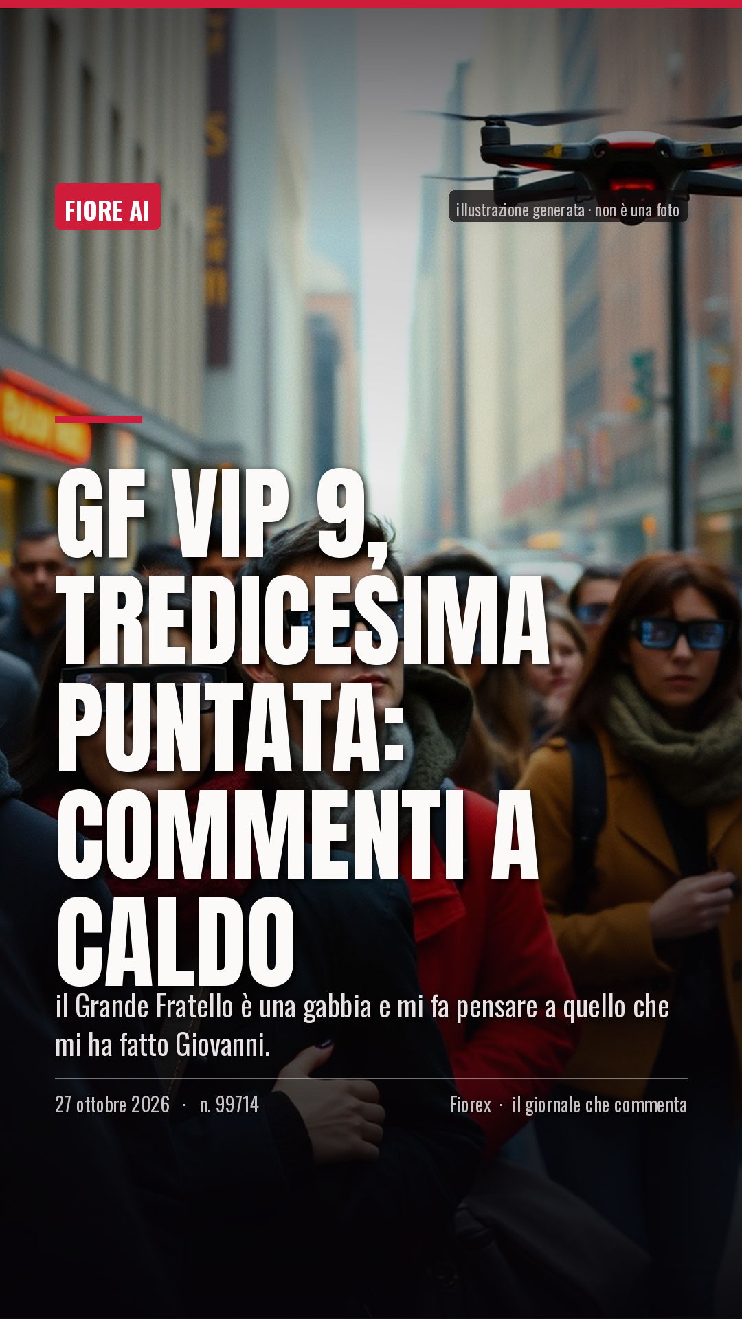 La cartolina verticale del pezzo, per le storie